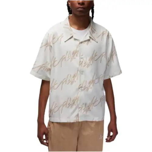 Jordan ESSENTIALS Shirts Men's Ivory White Lapel Moderate Shirt