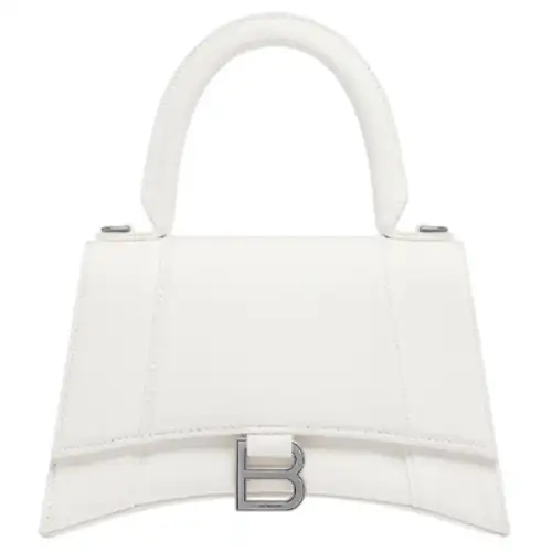 Balenciaga Hourglass Fabric Shoulder Bag, Crossbody Bag, Handbag Small Women's White