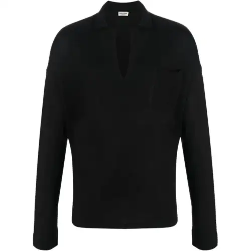 Saint Laurent V-neck long-sleeve sweatshirt