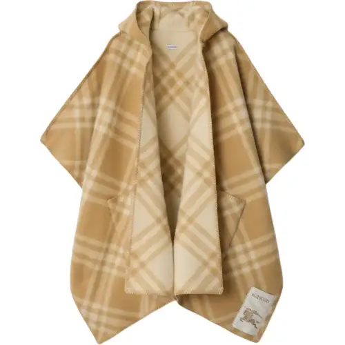 Burberry hooded check wool cape