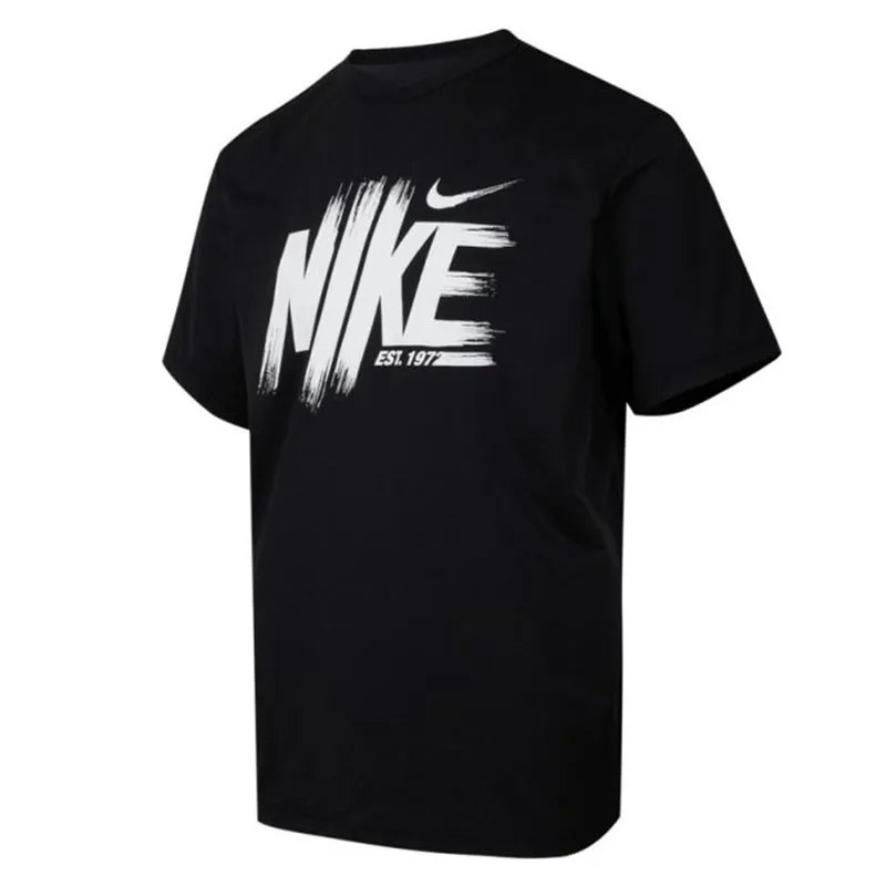 Nike DRI-FIT UV T-Shirts Men's Black Crew Neck Thin