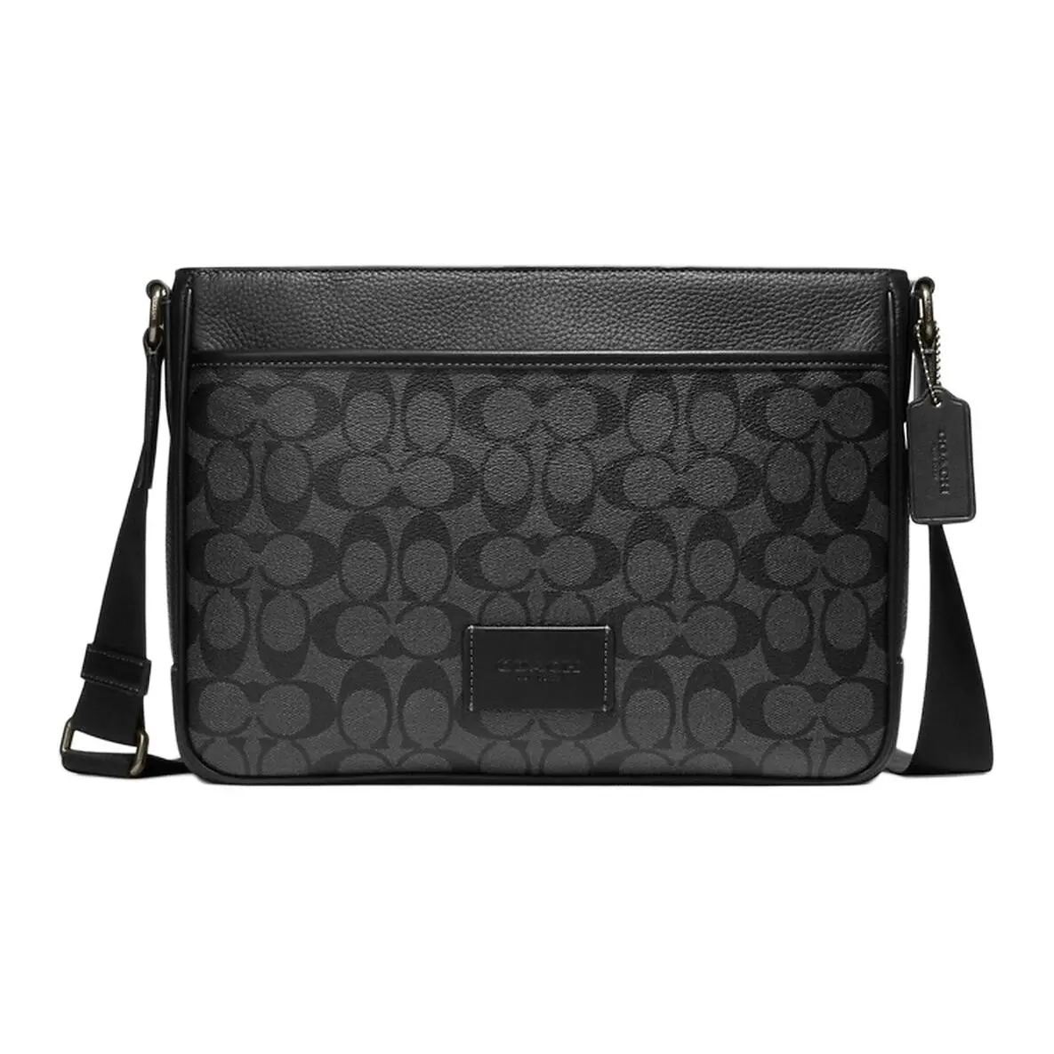 COACH DISTRICT PVC Shoulder Bag, Crossbody Bag Large Men's Black