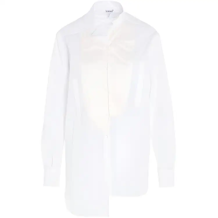 LOEWE Shirts Women's White Pointed Collar Moderate Shirt