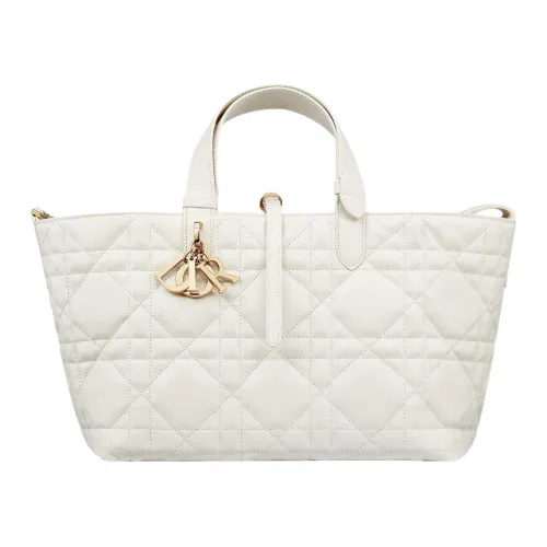 DIOR Cow Leather Handbag Medium Women's White