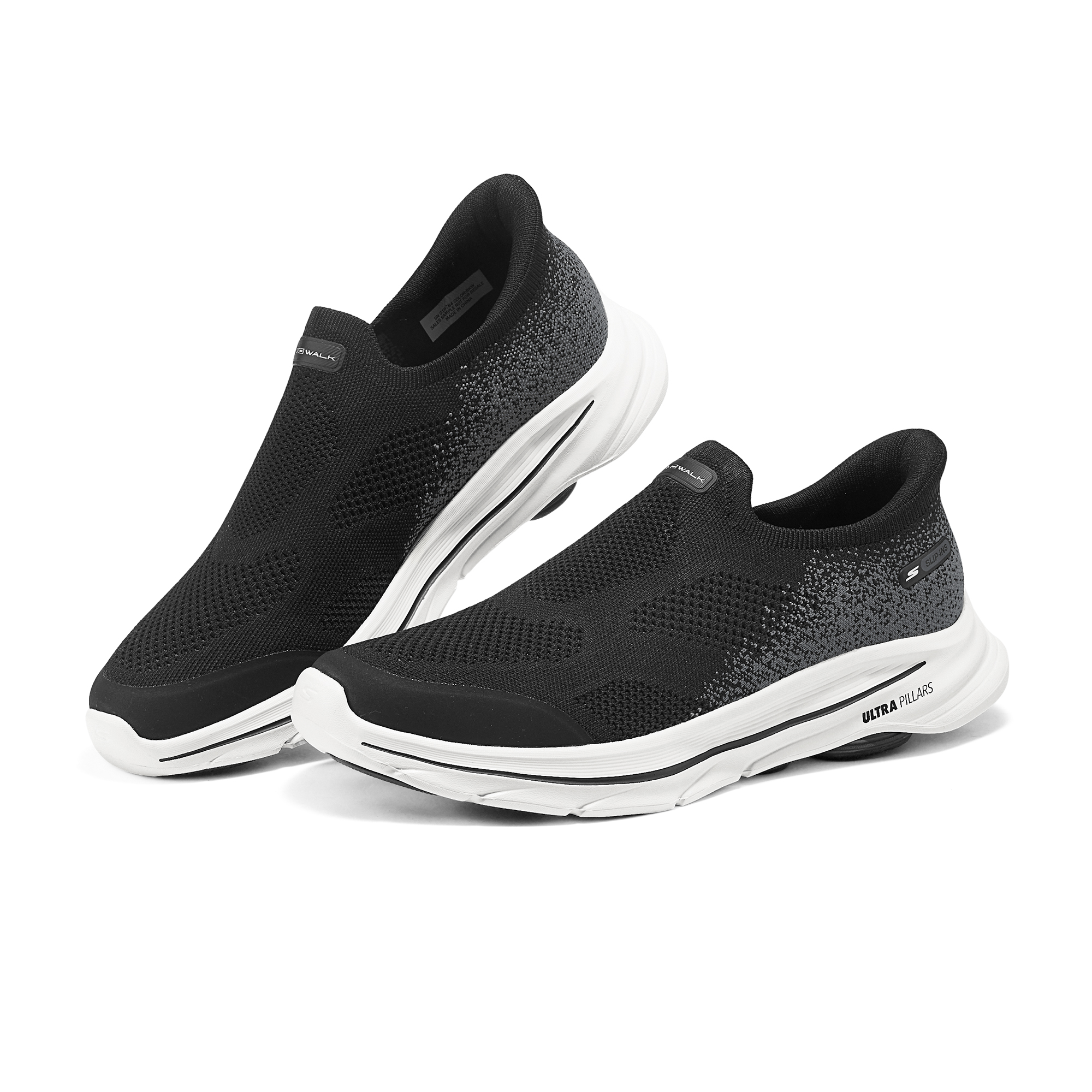 Skechers Go Walk 8 Cushioning Breathable Support Balance Lightweight Height Increasing Casual Shoes Men’s Black White