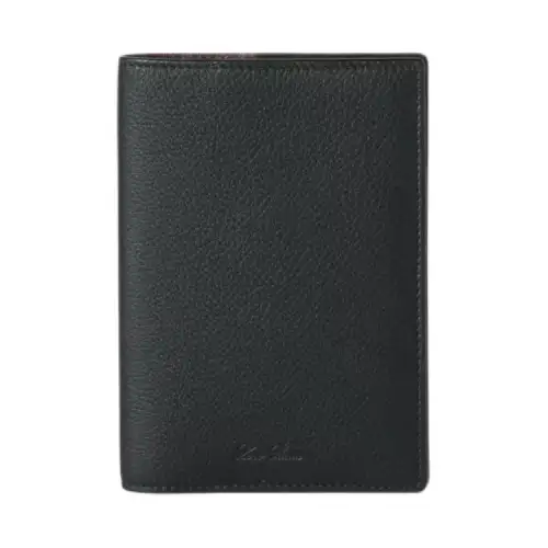 Loro Piana Cow Leather Passport Holder Men's Black