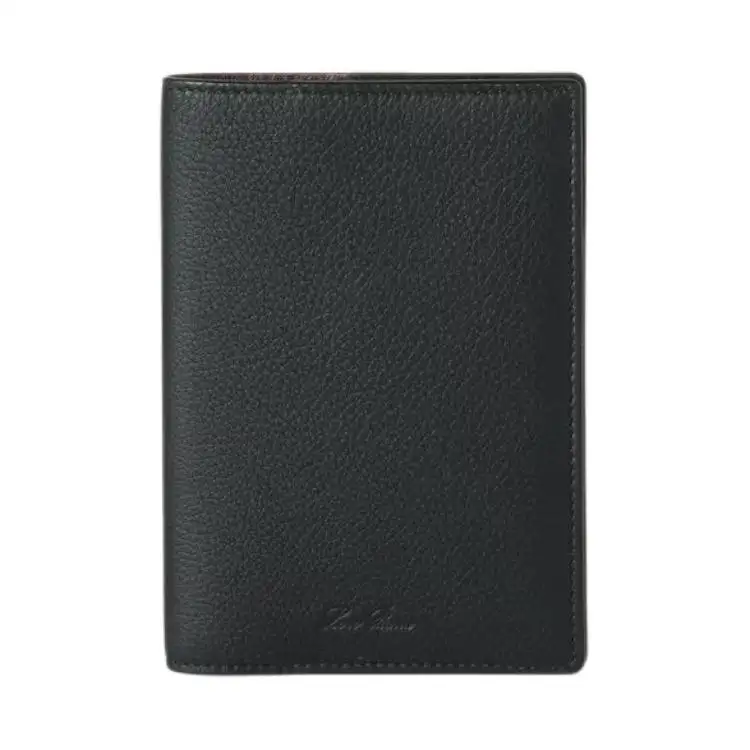 Loro Piana Cow Leather Passport Holder Men's Black