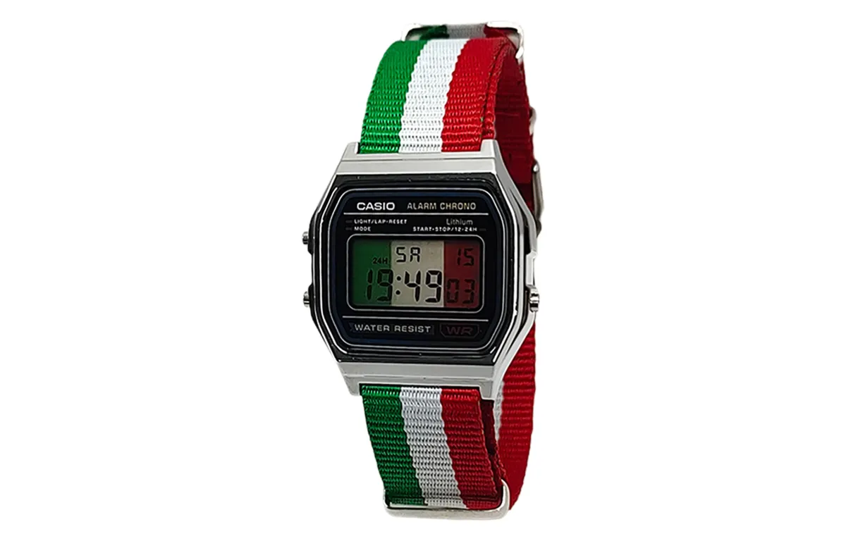 CASIO Custom Collection Quartz Movement Nylon Strap Watch Unisex Black Dial