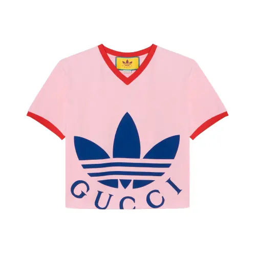 GUCCI X Adidas Cropped T Shirt Pink