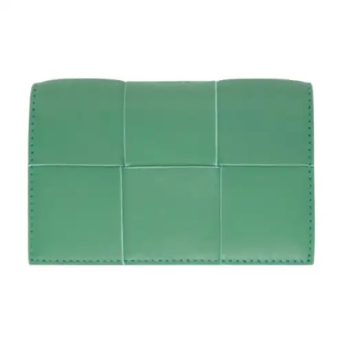 Bottega Veneta Polished Calfskin Card Holder Women's Green