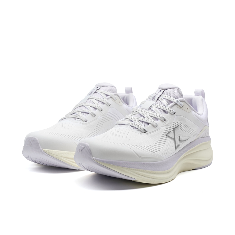 XTEP Abrasion Resistant Breathable Low top Casual City Commuting Running Shoes Women’s Classic White Daisy Purple