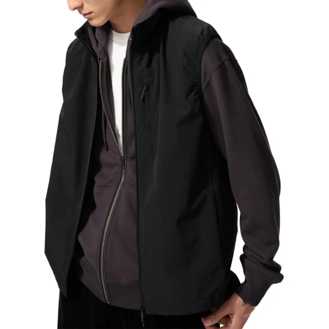 UNIQLO Vests Men's Black Stand Collar Moderate Other