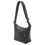 LOEWE Cubi Soft Smooth Cow Leather With Jacquard Fabric Handbag, Shoulder Bag Small Men's Black