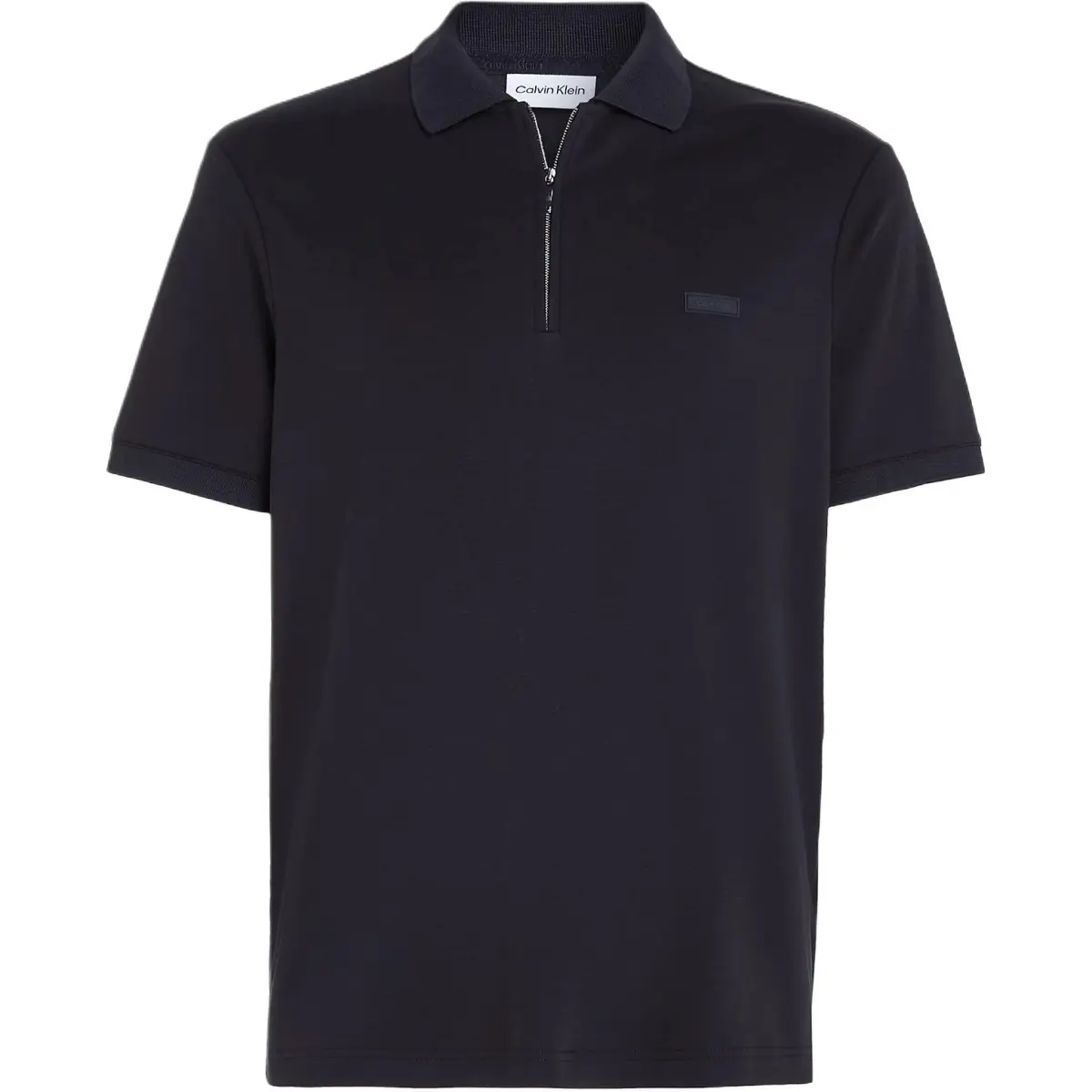 Calvin Klein logo-patch organic cotton polo shirt