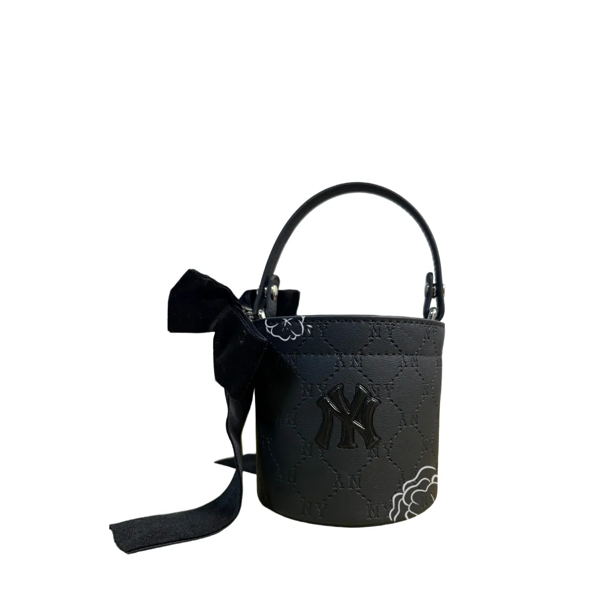 MLB New York Yankees Pu Camellia Love Bucket Bag Handbag Regular Women's Black