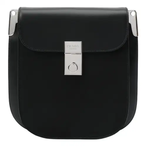 PRADA Natural Leather Portable Crossbody Bag, Shoulder Bag Women's Black
