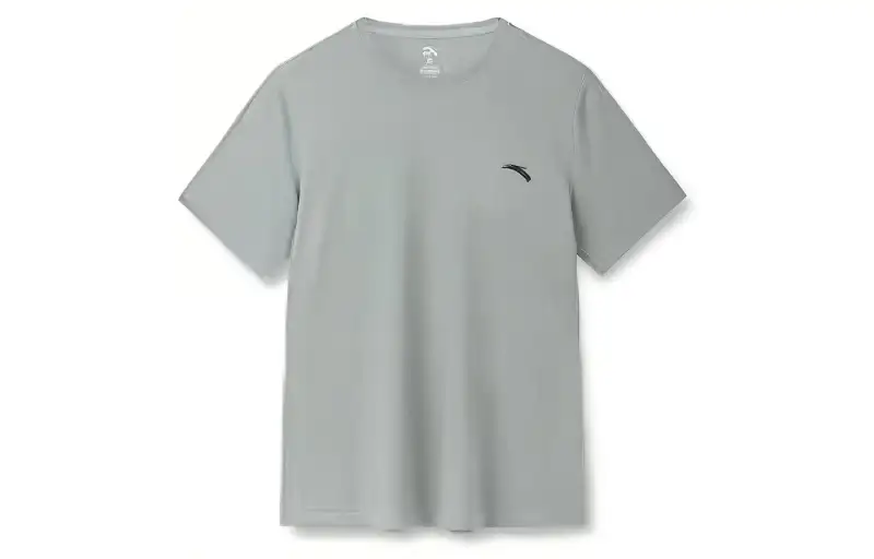 ANTA T Shirts Men's Bean Gray Crew Neck Thin Straight Fit