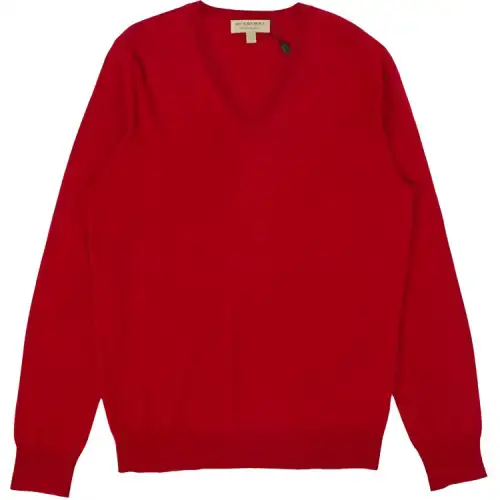 Burberry Sweaters Men's Red V Neck Moderate Other