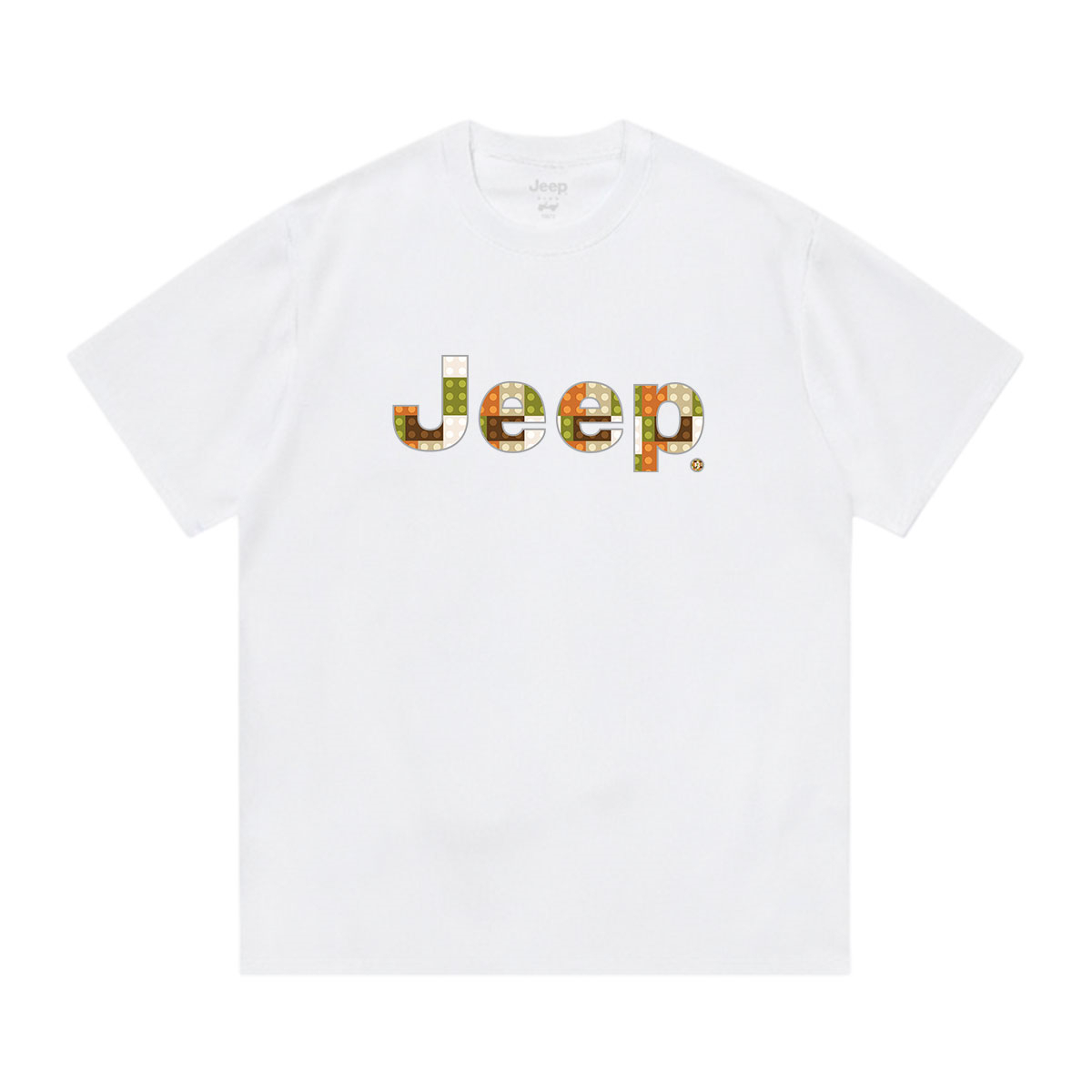Футболка Jeep с рисунком из кубиков (зеленая)