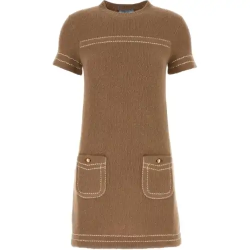 PRADA Short Sleeved Crewneck Mini Dress