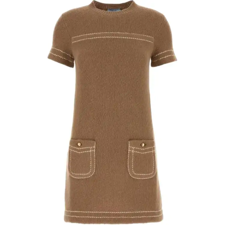 PRADA Short Sleeved Crewneck Mini Dress