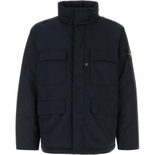 STONE ISLAND Logo Patch High Neck Jacket