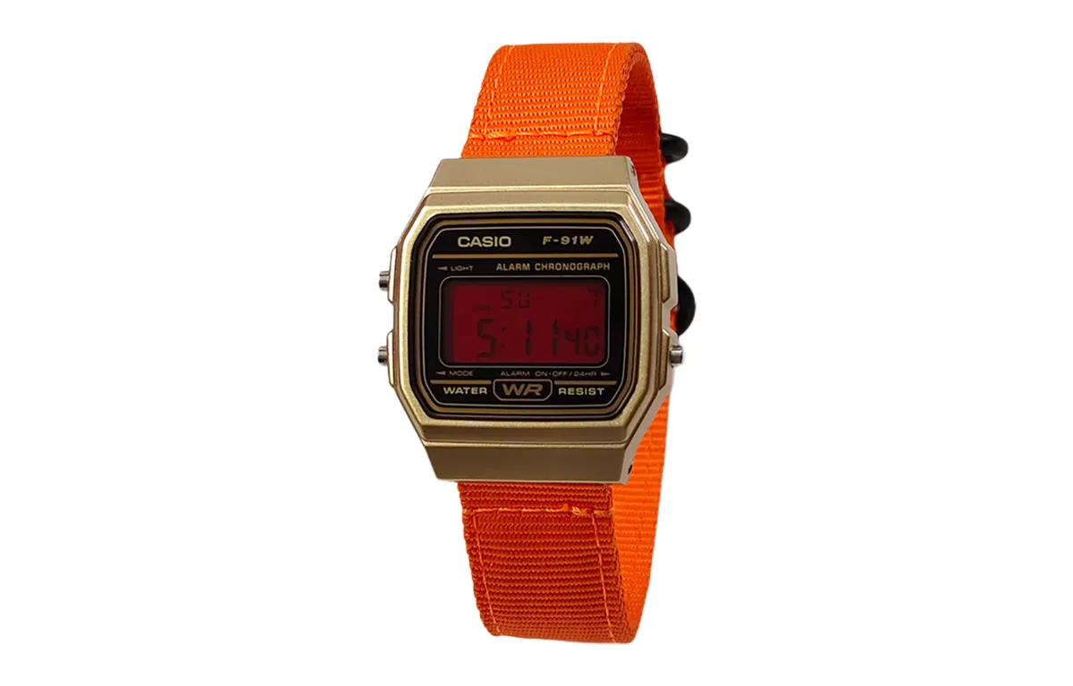 CASIO Custom Collection Quartz Movement Nylon Strap Watch Men's Watches Black Dial