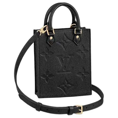 LOUIS VUITTON Grained Calfskin Sheet Music Bag, Portable Crossbody Bag, Shoulder Bag Regular Women's Black