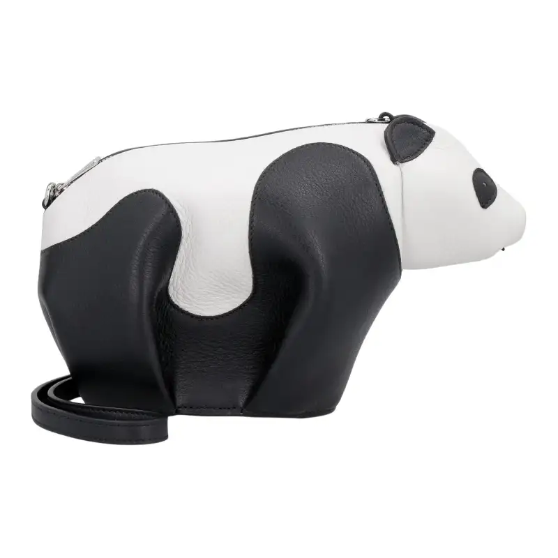 LOEWE Classic Grain Pattern Calfskin Panda Bag, Handheld Shoulder Bag, Crossbody Bag Mini Women's Black White