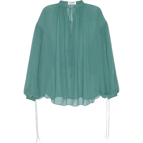 SAINT LAURENT Shirts Men's Green Turtleneck Moderate