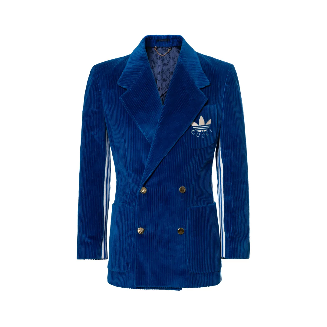 GUCCI x Adidas Originals FW22 Business Suit Coat Men's Starry Sky Blue