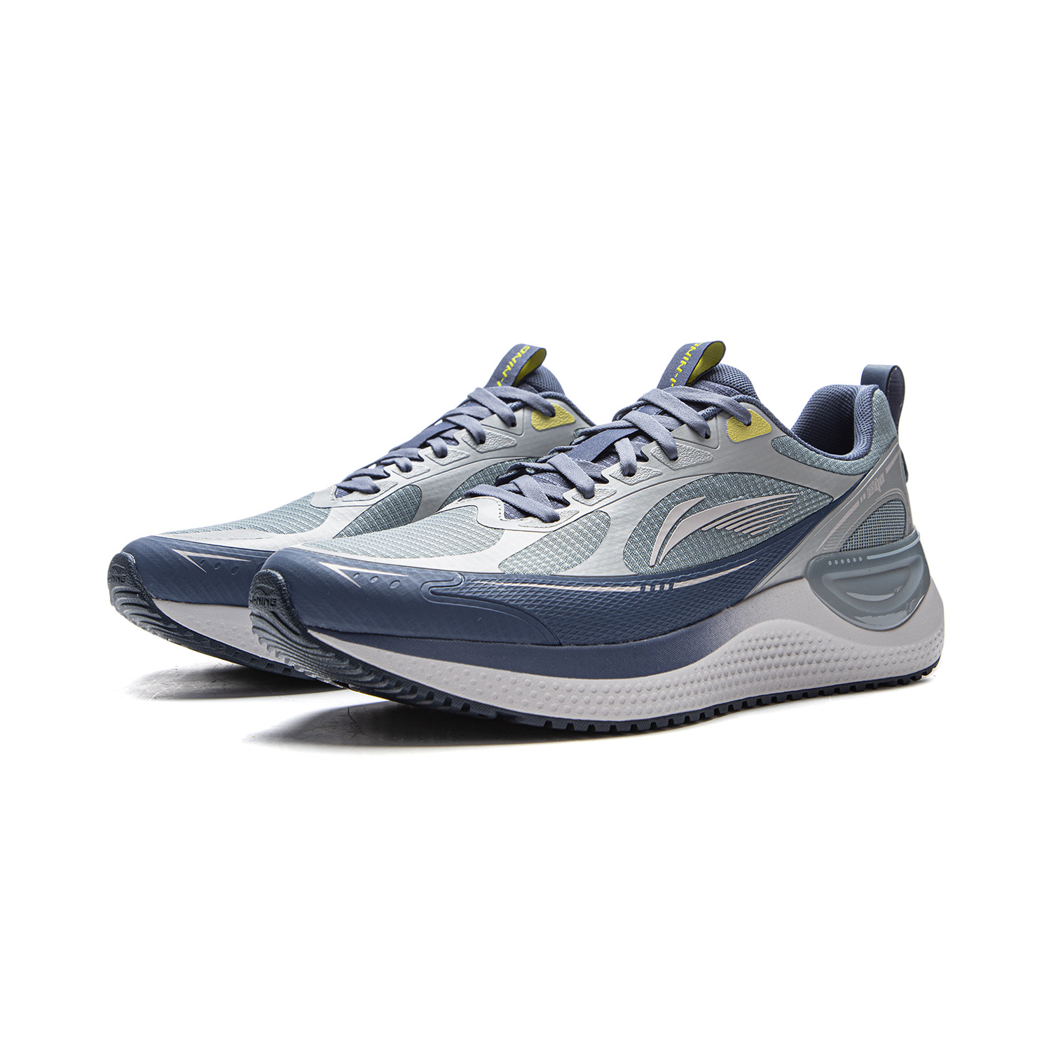 Li Ning Easy to Adapt 2 Cushioning Slip Resistant Abrasion Resistant Breathable Low top Running Shoes Men’s Gray Blue