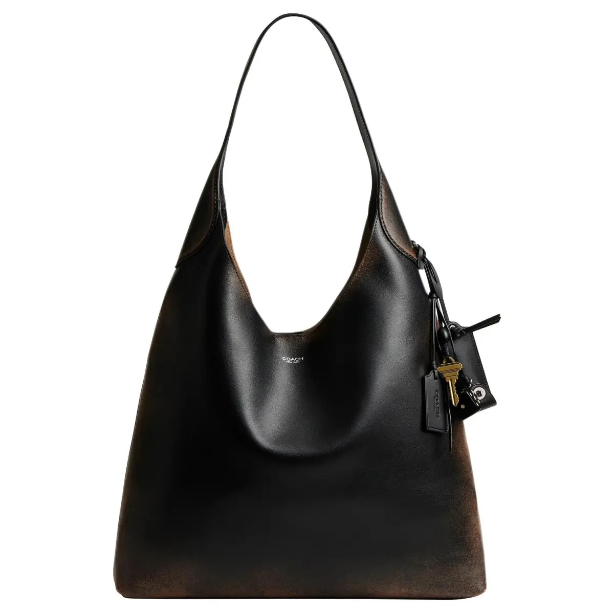 COACH Brooklyn Cow Leather Shoulder Bag Large Women's Black
