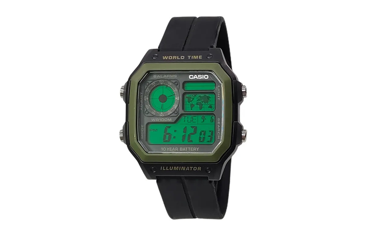 CASIO Custom Collection Quartz Movement Silicone Strap Watch Men's Watches Black Dial