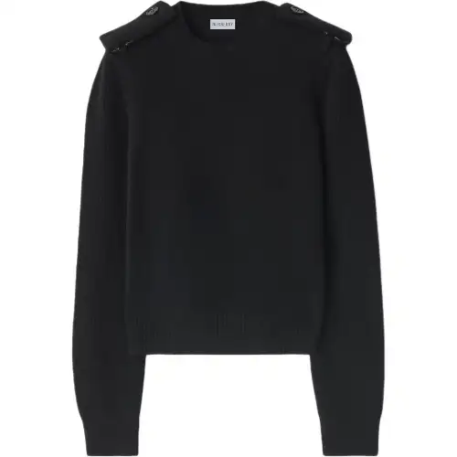 Burberry Sweaters Women's Black Crew Neck Moderate Straight Fit