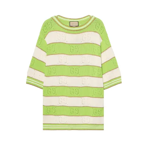Gucci 2010s stripe knit three-quarter sleeve t-shirt