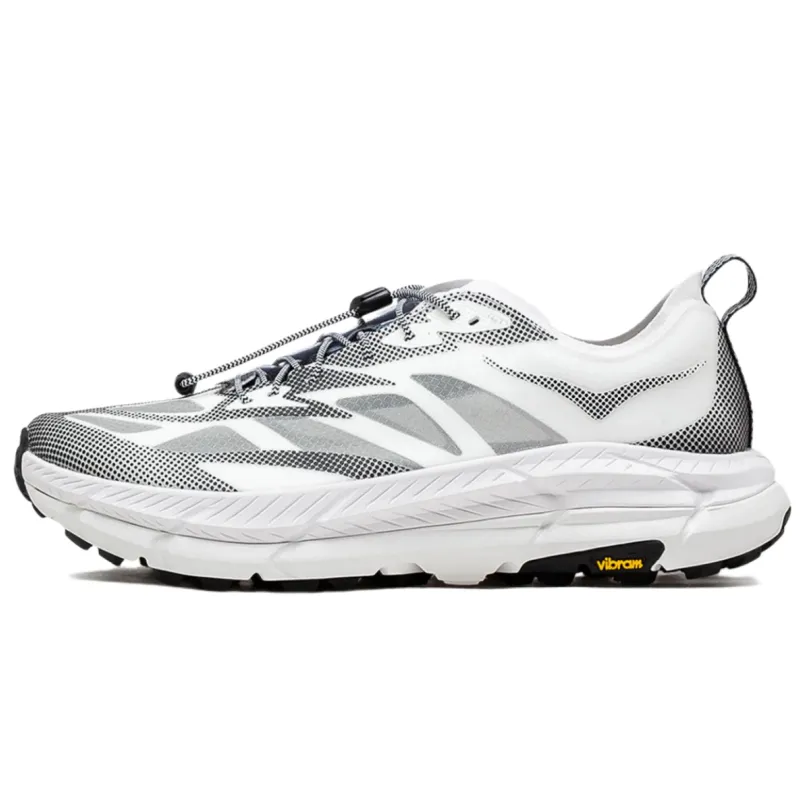 HOKA ONE ONE Mafate Speed 4 Breathable Slip Resistant Cushioning Low top Outdoor Shoes Unisex White Black