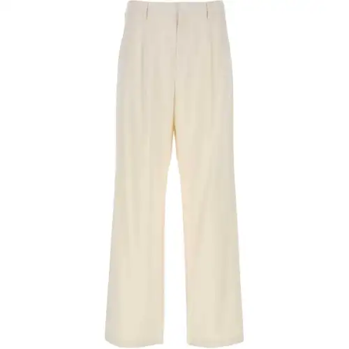 PRADA Triangle Logo Straight-Leg Trousers