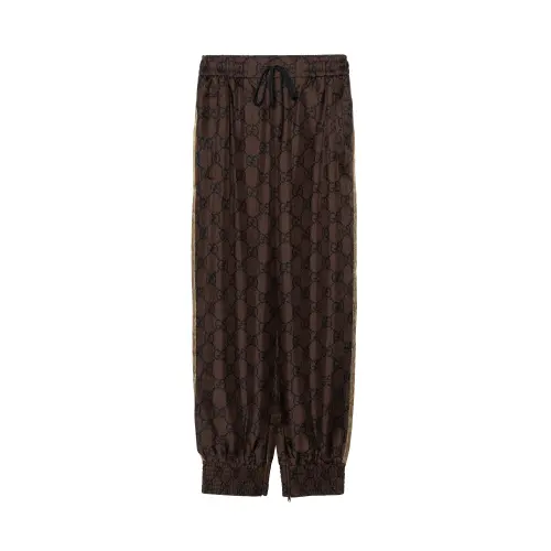 GUCCI Gg Supreme Print Silk Pant 'Brown/Black'
