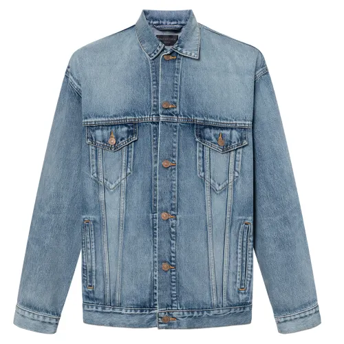 Balenciaga Large Fit Grafitti Backlogo Denim Jacket