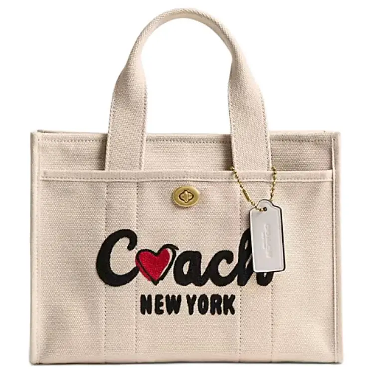 COACH Cargo Fabric Tote Bag, Shopping Bag, Shoulder Bag, Crossbody Bag, Handbag Medium Women's Light Pink
