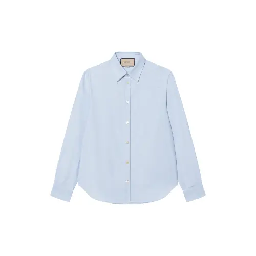 GUCCI Shirts Men's Light Blue Lapel Moderate Other