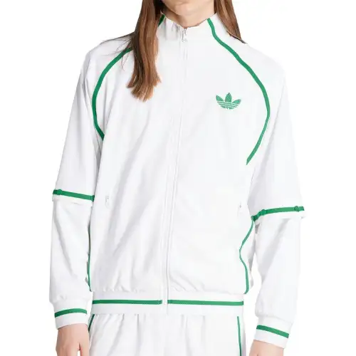 Adidas Originals Jackets Men's White/Green Stand Collar Moderate Other