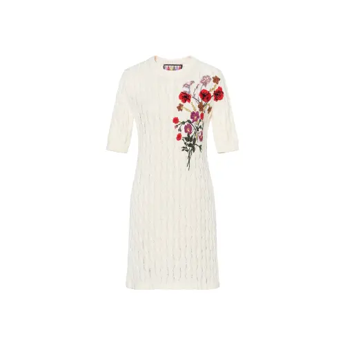 GUCCI Fw22 Tanabata Series FW22 Long Sleeved Dress Women's White