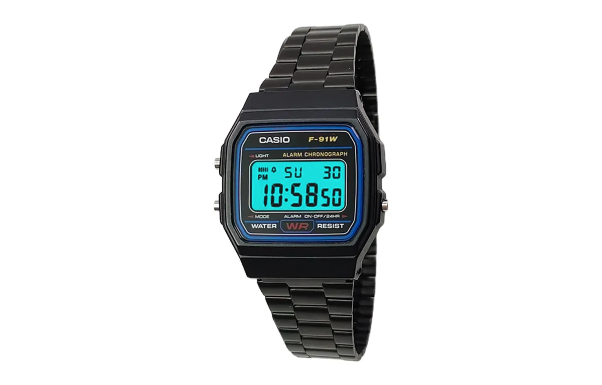 CASIO Custom Collection Quartz Movement Stainless Steel Strap Watch Unisex Black Dial