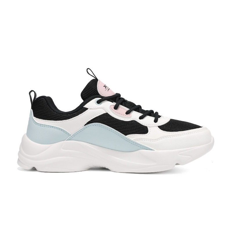 XTEP Cushioning, Wear Resistant Low top Casual Running Shoes Women’s Black Sail White Snow Mist Green