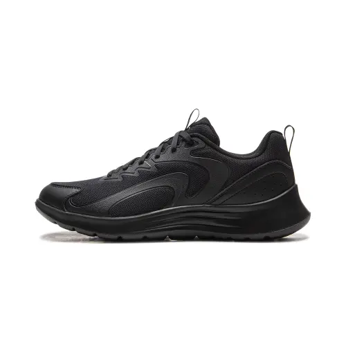 Li Ning Light Feather FW Cushioning Slip Resistant Abrasion Resistant Breathable Low top Running Shoes Men's Black