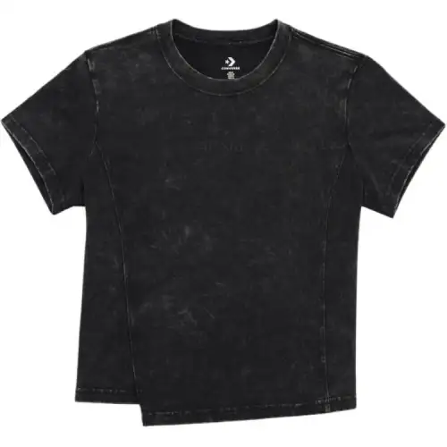 Converse T Shirts Women's Black Crew Neck Moderate