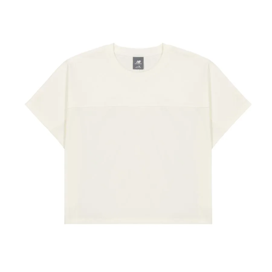 New Balance T-Shirts Women's Ivory White Crew Neck Moderate