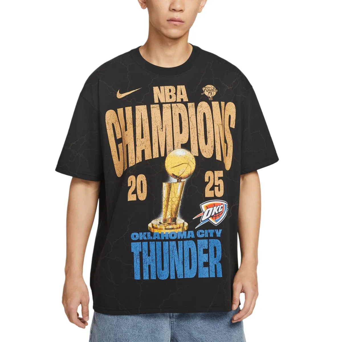 Nike X NBA T-Shirts Men's Black Crew Neck Moderate
